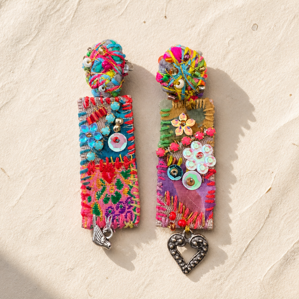 COLLECTION TOPAZE - BOUCLES D'OREILLES "FIESTA FLEURIE"