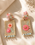 COLLECTION TOPAZE - BOUCLES D'OREILLES " ROSES DORÉES"