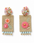 COLLECTION TOPAZE - BOUCLES D'OREILLES " ROSES DORÉES"