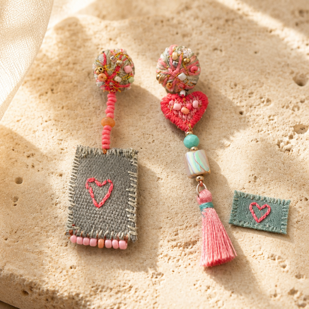 COLLECTION TOPAZE - BOUCLES D'OREILLES "COEUR ET NACRE"