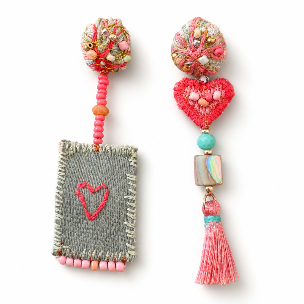 COLLECTION TOPAZE - BOUCLES D'OREILLES "COEUR ET NACRE"
