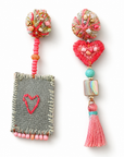COLLECTION TOPAZE - BOUCLES D'OREILLES "COEUR ET NACRE"