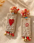COLLECTION TOPAZE - BOUCLES D'OREILLES " LOVE ET COEUR SACRÉ "
