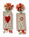 COLLECTION TOPAZE - BOUCLES D'OREILLES " LOVE ET COEUR SACRÉ "