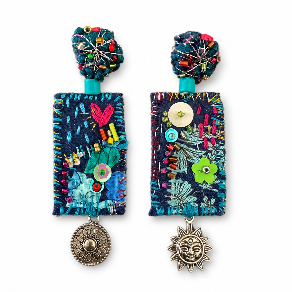 COLLECTION TOPAZE - BOUCLES D'OREILLES "NUIT FLEURIE"