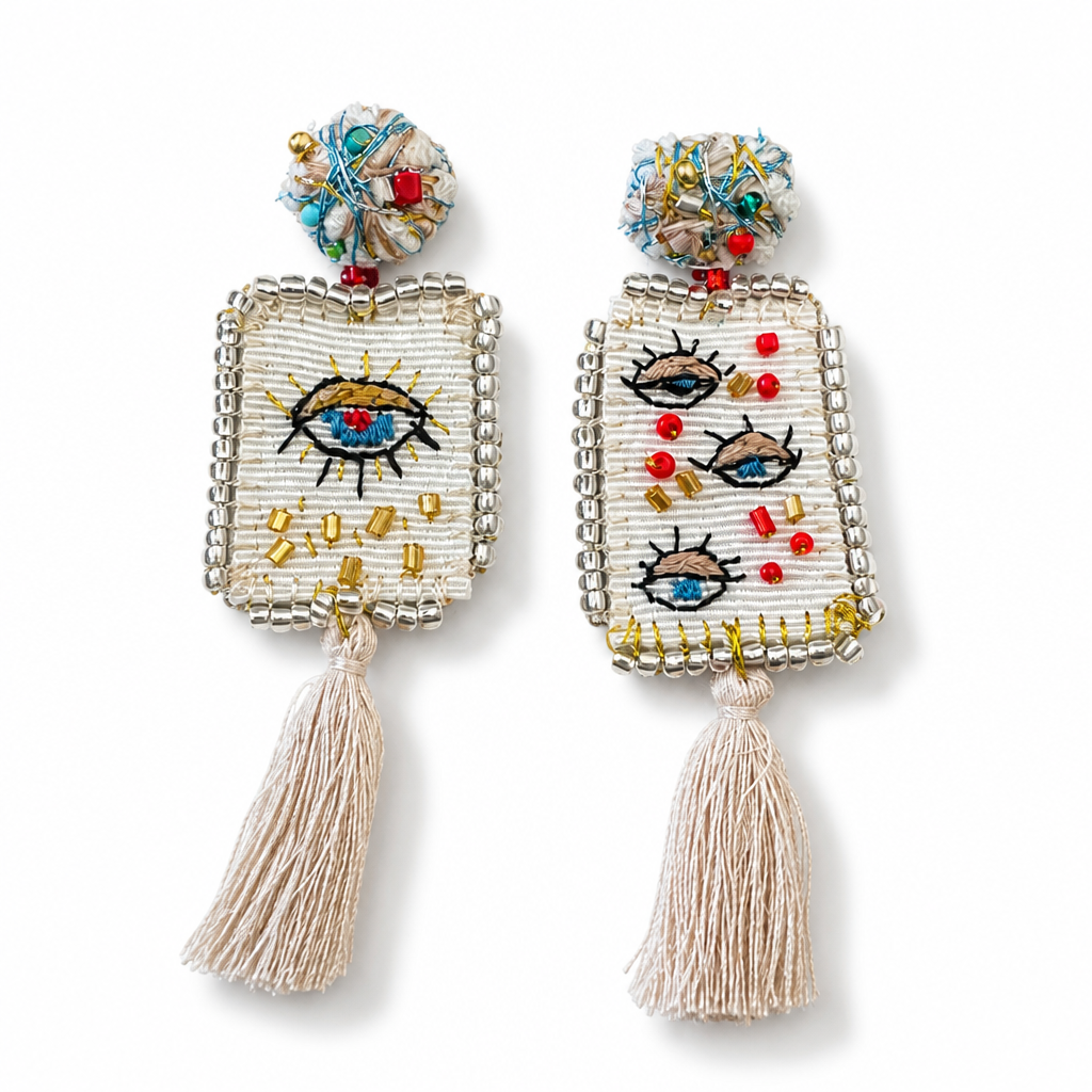 COLLECTION TOPAZE - BOUCLES D'OREILLES " REGARD IVOIRE "
