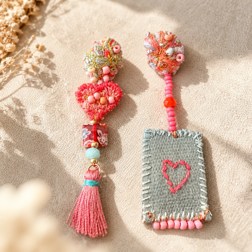 COLLECTION TOPAZE - BOUCLES D'OREILLES " TENDRESSE CORAIL "