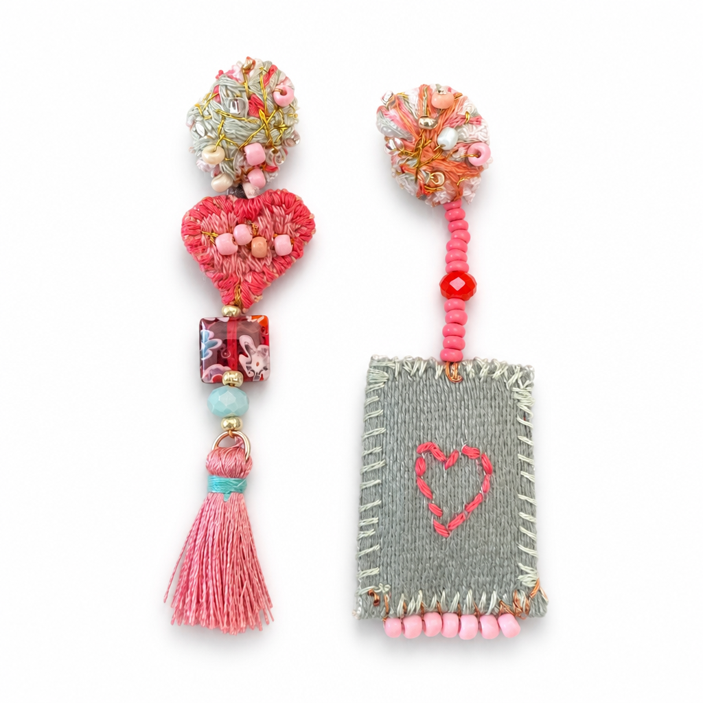 COLLECTION TOPAZE - BOUCLES D'OREILLES " TENDRESSE CORAIL "