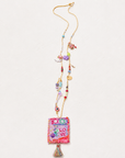 COLLECTION TOPAZE - SAUTOIR "LOVE" ROSE FUCHSIA A POMPON