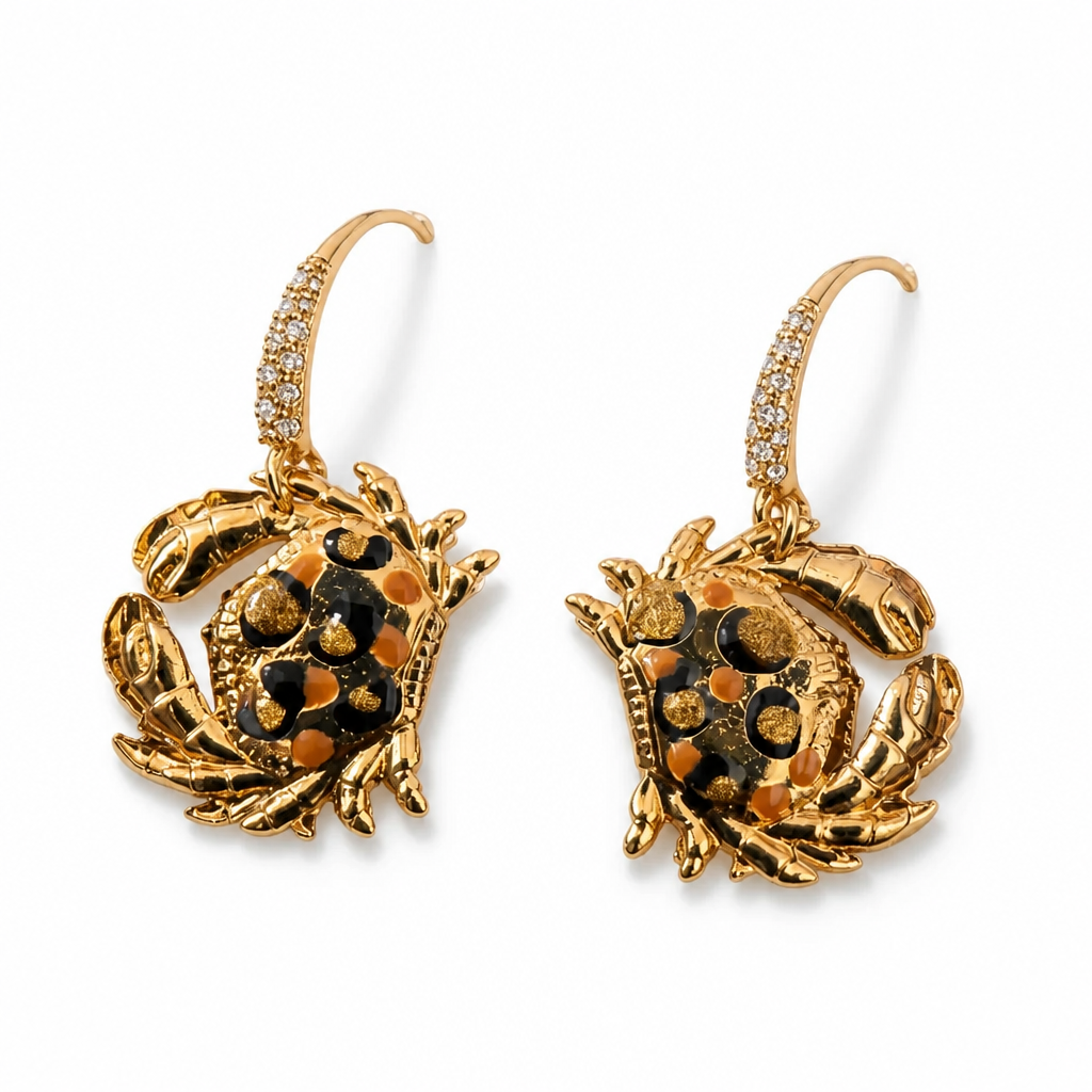 GAS BIJOUX - BOUCLES D’OREILLES YAO KRABE DORÉES LÉOPARD