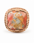 GAS BIJOUX - BAGUE ARTY CARREE CHEVALIERE EN JASPE BRECHIQUE - TAILLE L