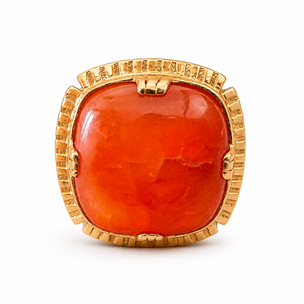 GAS BIJOUX - BAGUE ARTY DORÉE - CORNALINE - TAILLE S