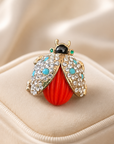 GAS BIJOUX - BROCHE COCCINELLE STRASS