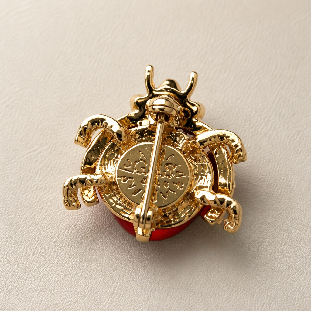 GAS BIJOUX - BROCHE COCCINELLE STRASS