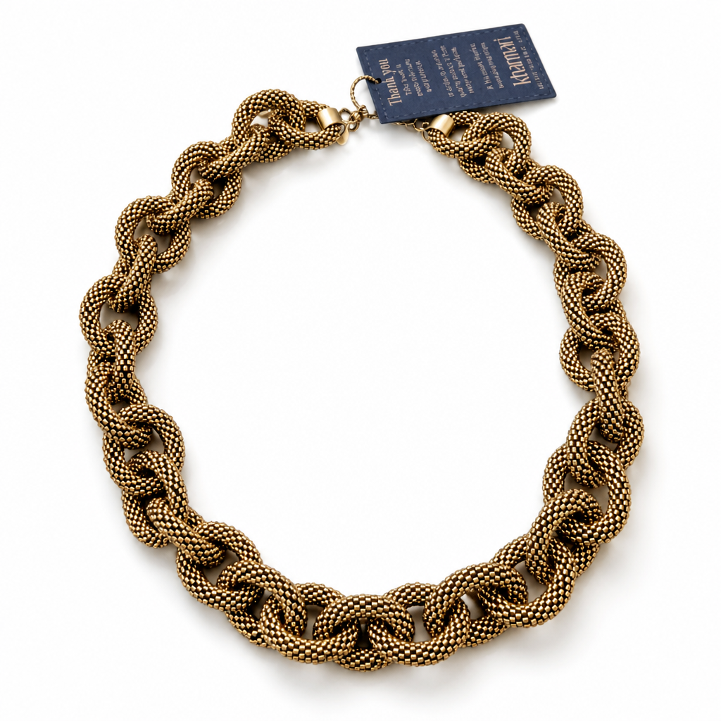 KHARMARI - COLLIER STARDUST MAILLE - OR ANTIQUE