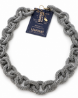 KHARMARI - COLLIER MAILLE RING - ARGENT
