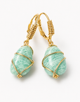 GAS BIJOUX - BOUCLES D'OREILLES TAO RAINBOW DORÉES - AMAZONITE