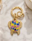 GAS BIJOUX - PORTE-CLES TORTUE DORÉ ÉMAILLÉ
