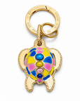 GAS BIJOUX - PORTE-CLES TORTUE DORÉ ÉMAILLÉ