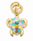 GAS BIJOUX - PORTE CLES TORTUE DORÉ ÉMAILLÉ