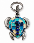 GAS BIJOUX - PORTE CLES TORTUE ARGENTÉ ÉMAILLÉ
