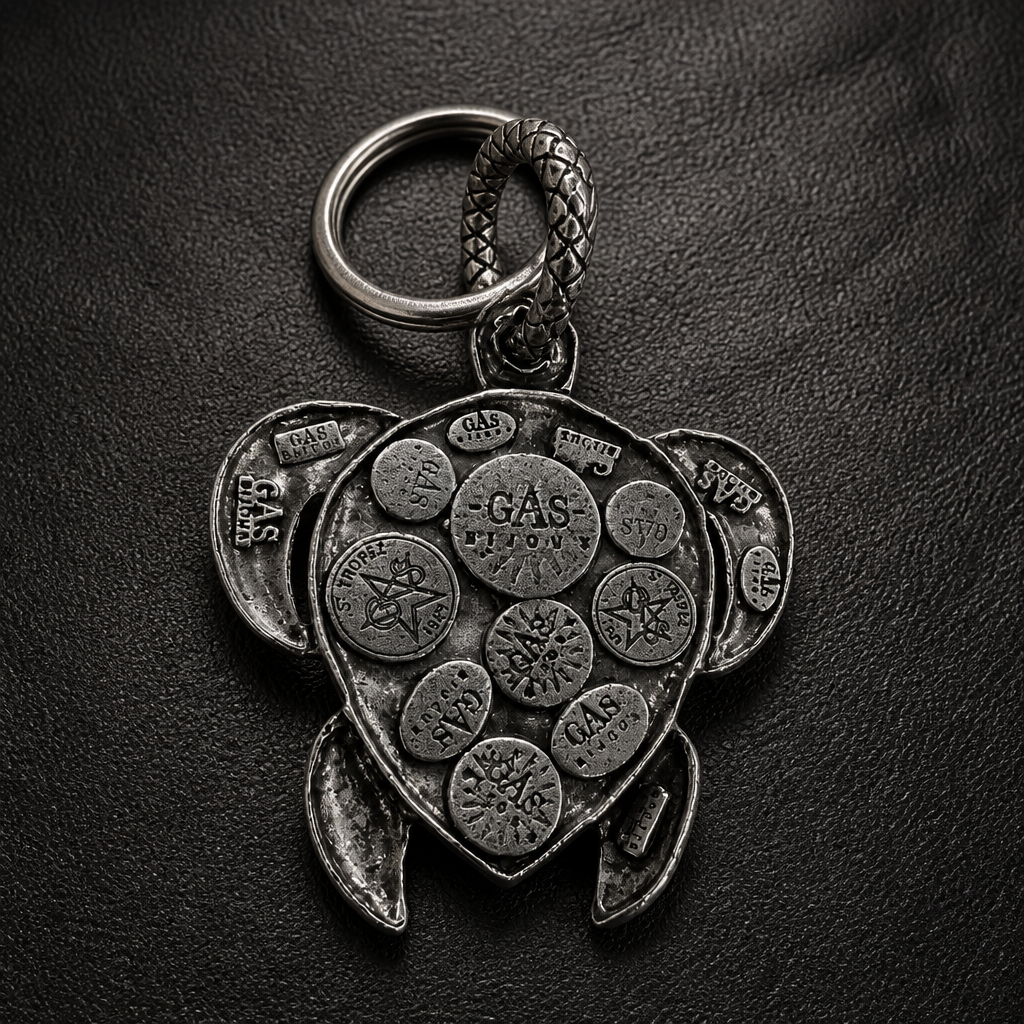 GAS BIJOUX - PORTE CLES TORTUE ARGENTÉ ÉMAILLÉ