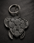 GAS BIJOUX - PORTE CLES TORTUE ARGENTÉ ÉMAILLÉ