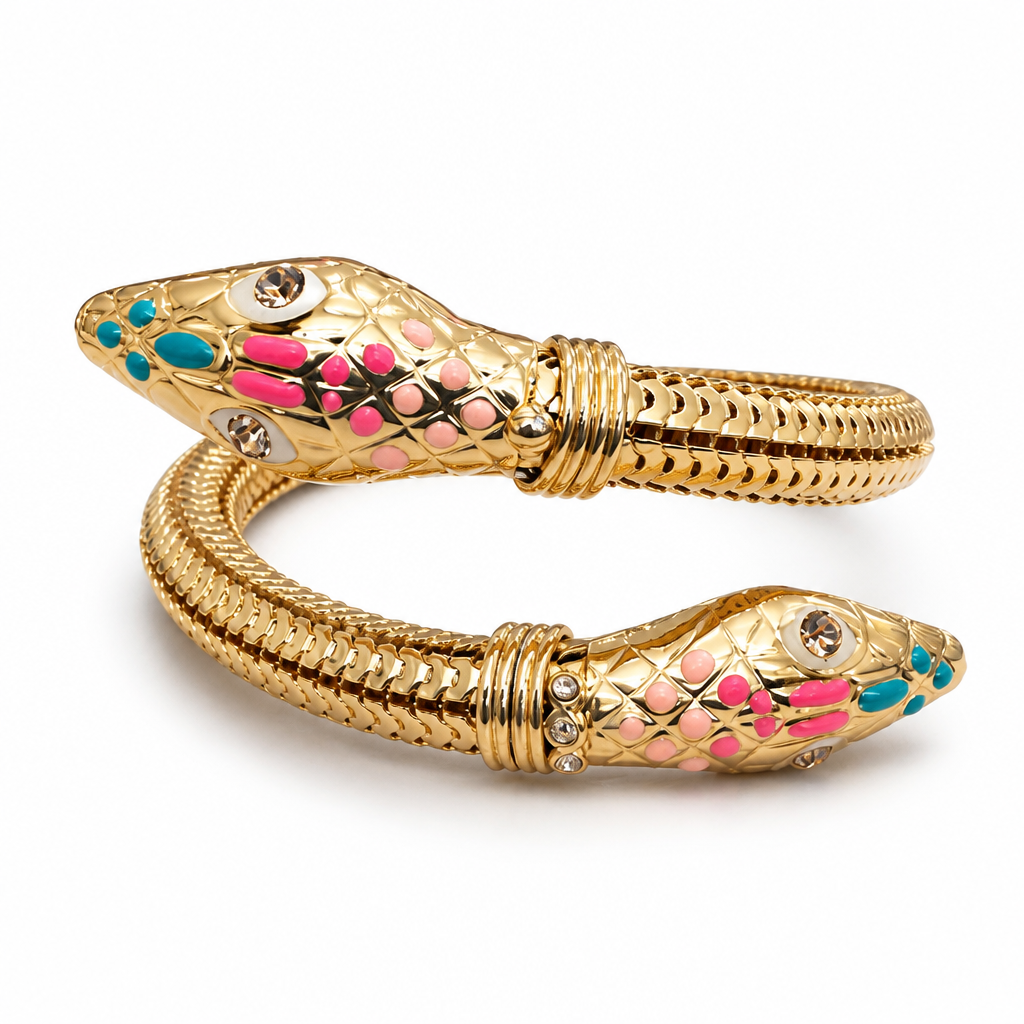 GAS BIJOUX - BRACELET COBRA DORÉ ÉMAILLÉ