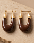 GAS BIJOUX - BOUCLES D'OREILLES ECUME PETIT MODELE - MARRON
