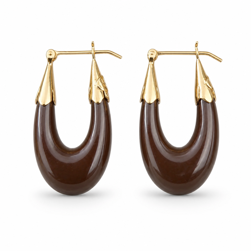 GAS BIJOUX - BOUCLES D'OREILLES ECUME PETIT MODELE - MARRON