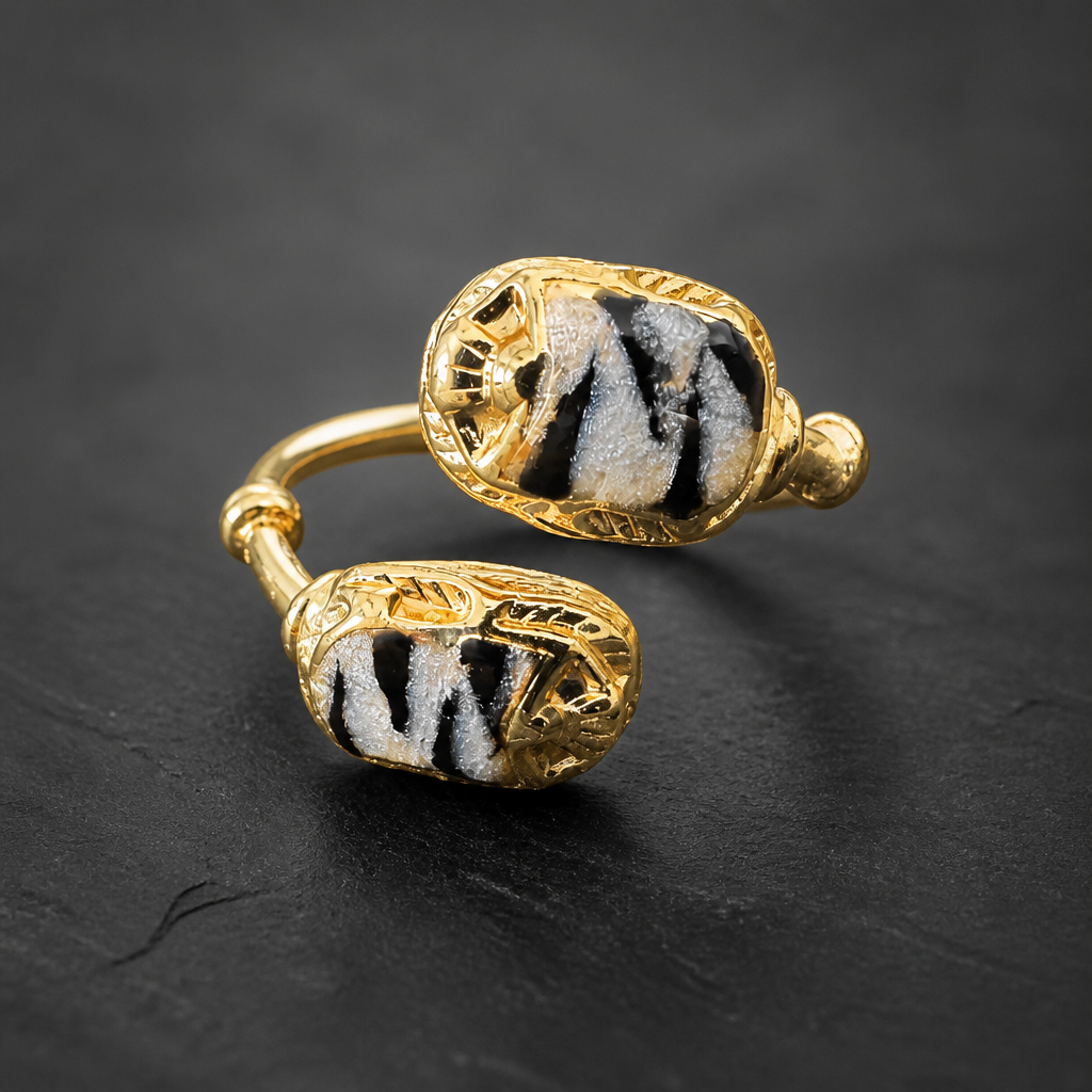 GAS BIJOUX - BAGUE DUALITY SCARAMOUCHE EMAIL DORÉ