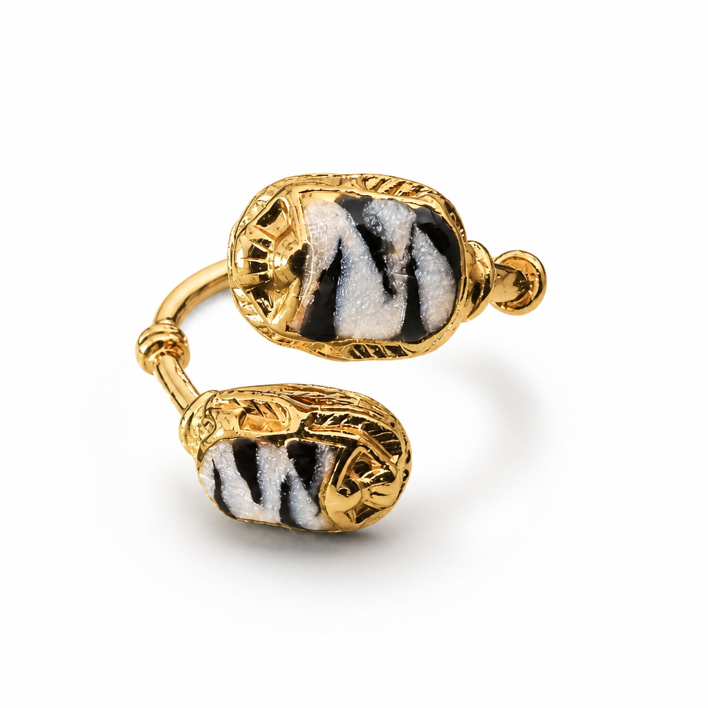 GAS BIJOUX - BAGUE DUALITY SCARAMOUCHE EMAIL DORÉ