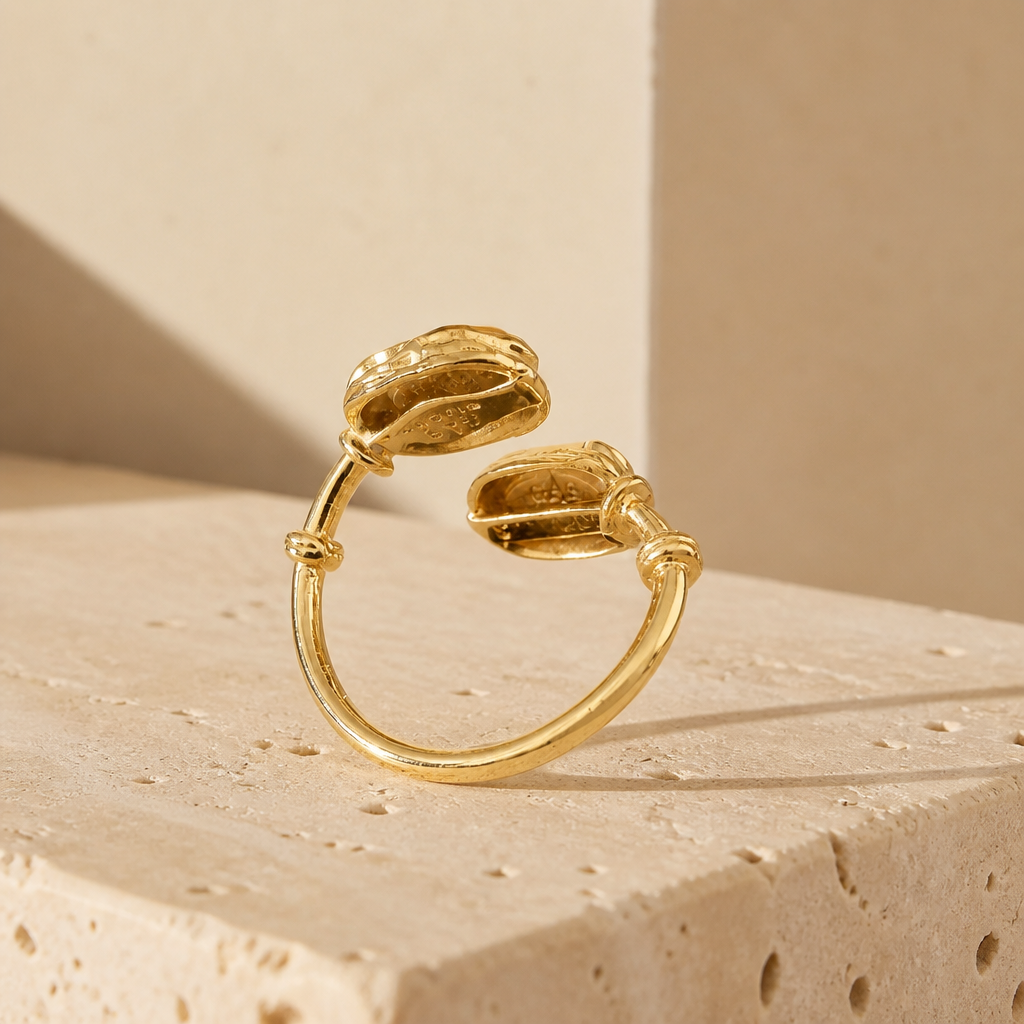 GAS BIJOUX - BAGUE DUALITY SCARAMOUCHE EMAIL DORÉ