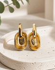 GAS BIJOUX - BOUCLES D'OREILLES SCARMOUCHE ÉMAILLÉES - ZEBRÉES - métal doré