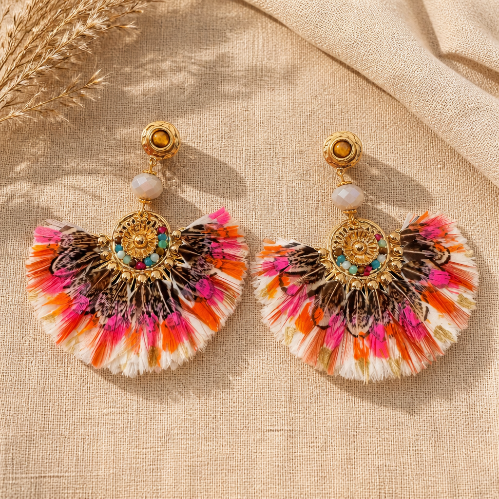 GAS BIJOUX - BOUCLE D'OREILLES SERTI GAIA métal doré
