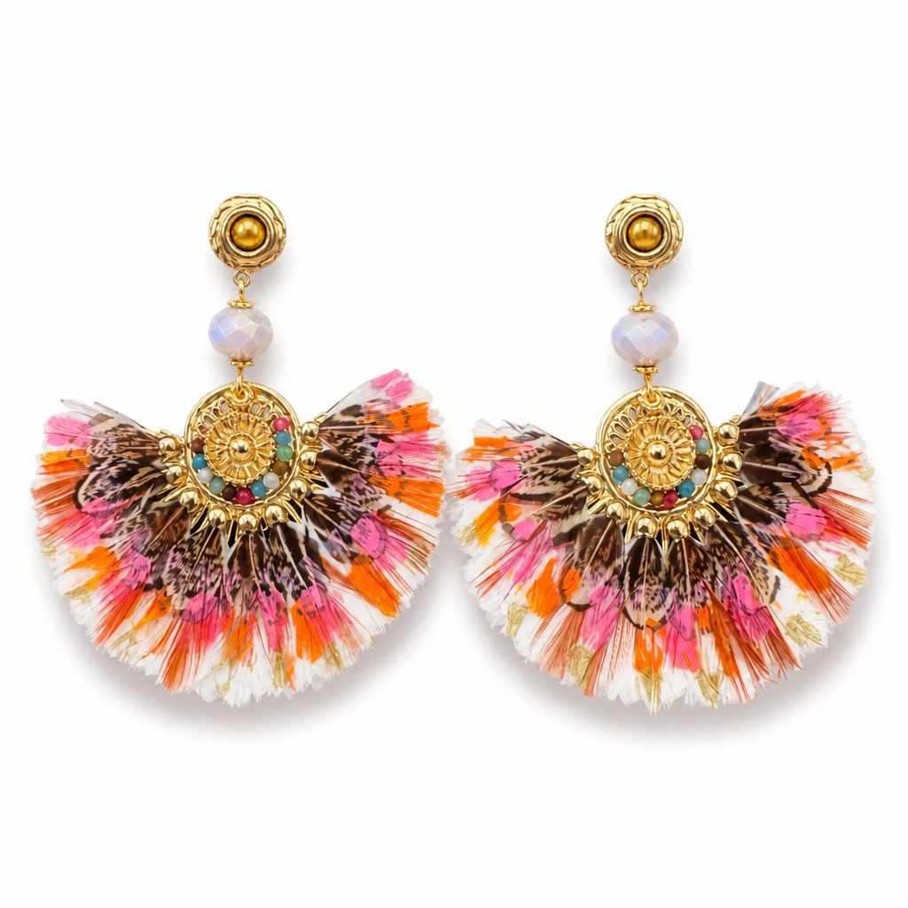 GAS BIJOUX - BOUCLE D'OREILLES SERTI GAIA métal doré