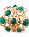 GAS BIJOUX - MANCHETTE OLYMPIE - MALACHITE - Métal doré