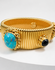 GAS BIJOUX - BRACELET STRADA AMARANTE - TURQUOISE ET ONYX - Métal doré - TAILLE 2