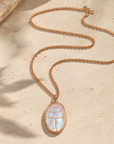 GAS BIJOUX - COLLIER SCARABEE - NACRE BLANCHE - Métal doré