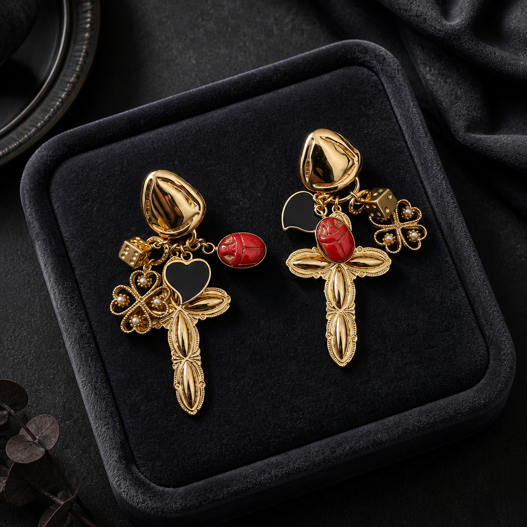 GAS BIJOUX - BOUCLES D'OREILLES CLIPS SUERTE CHARM'S - Métal doré