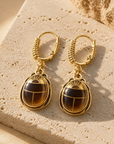 GAS BIJOUX - BOUCLES D'ORIELLES TAO SCARAMOUCHE - NACRE GRISE - Métal doré