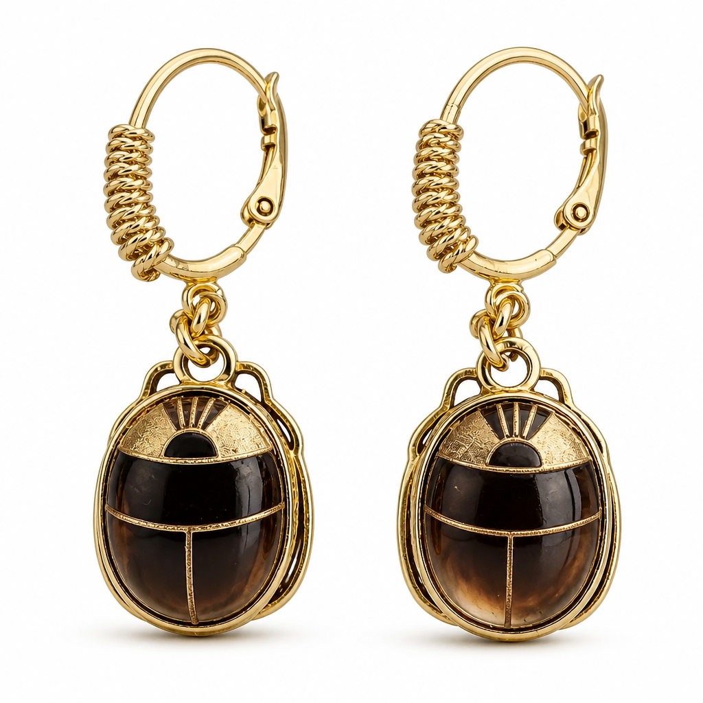 GAS BIJOUX - BOUCLES D'ORIELLES TAO SCARAMOUCHE - NACRE GRISE - Métal doré