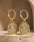 GAS BIJOUX - BOUCLES D'ORIELLES TAO SCARAMOUCHE - NACRE GRISE - Métal doré