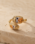 GAS BIJOUX - BAGUE DUALITY SCARAMOUCHE ÉMAIL - Métal doré