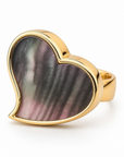 GAS BIJOUX - BAGUE MIRAGE COEUR - NACR GRISE - Métal doré