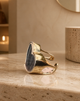 GAS BIJOUX - BAGUE MIRAGE COEUR - NACR GRISE - Métal doré
