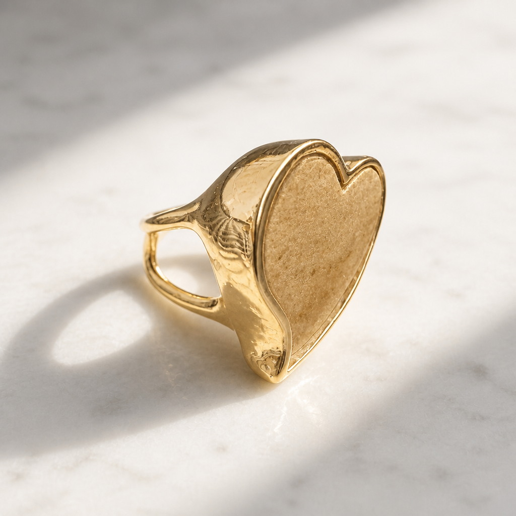 GAS BIJOUX - BAGUE MIRAGE COEUR - BOIS - Métal doré