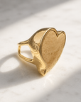 GAS BIJOUX - BAGUE MIRAGE COEUR - BOIS - Métal doré