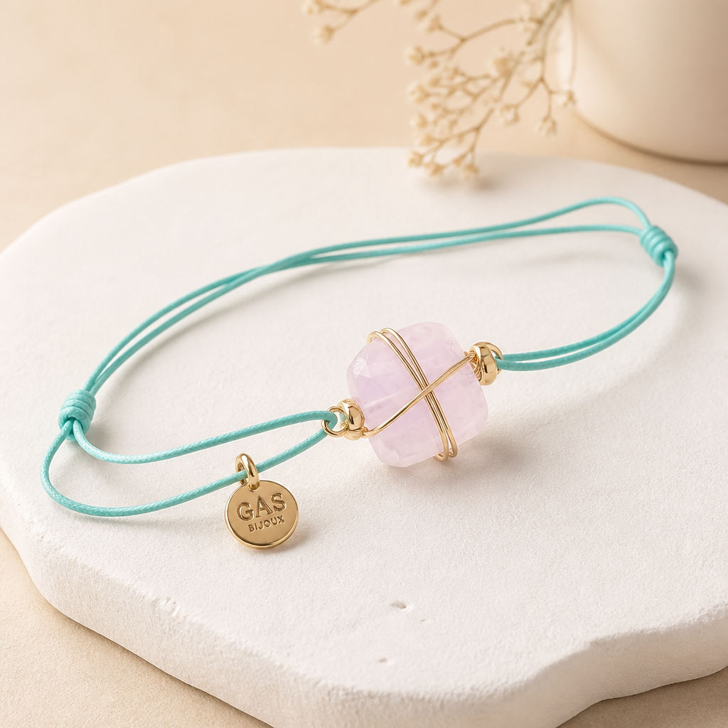 GAS BIJOUX - BRACELETS SQUARE MINIS LIENS DORÉ - 4 COULEURS