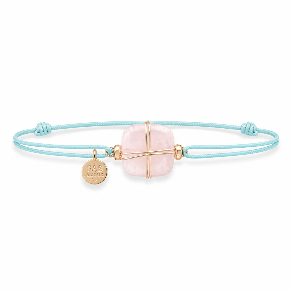 GAS BIJOUX - BRACELETS SQUARE MINIS LIENS DORÉ - 4 COULEURS